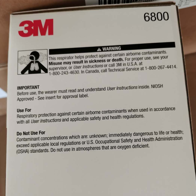 深圳批发3M6800防毒面具 喷漆化工农药防甲醛装修硅胶防尘毒全面具防护面罩